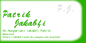 patrik jakabfi business card